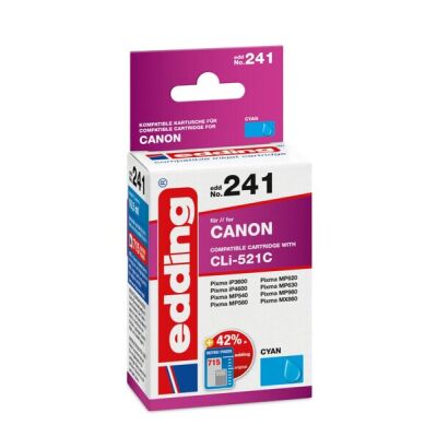 Edding Druckerpatrone 241 Canon CLI-521 cyan, Ersetzt: Canon CLI-521C