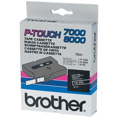 Schriftbandkassette, weiß auf schwarz, 6 mm, 15 m, laminiert