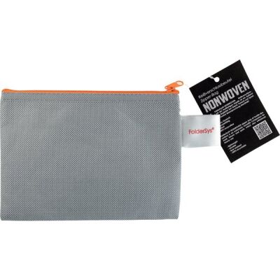 Reißverschlussbeutel A6 grau opak, Non Woven PP, 125 x 180 mm