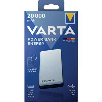 Power Bank Energy 20.000mAh, weiß, 2x USB-A/Micro-B/-C, 5V