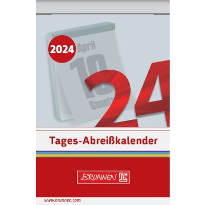 Tagesabreißkalender, 5,5 x 7,5 cm, Nr.3, Schlitzweite 22 mm, 1 Seite/1 Tag, Wochennummern, Rückseiten: Sonnen- und Mondzeiten, Sinnsprüche, heitere Texte, Witze, sichere Heftung durch Monopol-Klammern