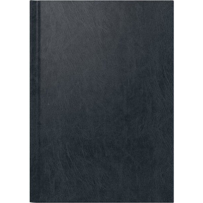 Buchkalender, 2 Seiten = 1 Woche, 14,8 x 20,5 cm, Miradur-Einband, 128 Seiten, 7 - 20 Uhr, viersprachig, Eckperforation, Ferientermine D, A und CH, schwarz