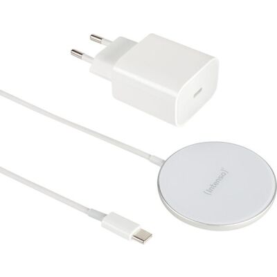 Magnetic Wireless Charger MB1, Aluminiumgehäuse, magnetisches Induktionsladepad Oberfläche aus gehärtetem Glas, weiß