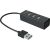 USB 2.0 Verteiler 1:4, integriertes Kabel, schwarz