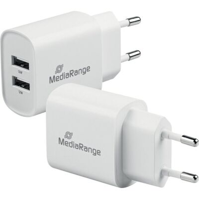 Schnellladeadapter (Eurostecker) 12W, 2x USB-A, Ladekabel nicht im Lieferumfang, weiß