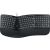 Ergonomische Multimedia-Tastatur, 124 Tasten und Scroll-Rad, QWERTZ (DE/AT), 12 Sondertasten, 1,8 m Kabel, 465 x 222 x 8 mm, schwarz