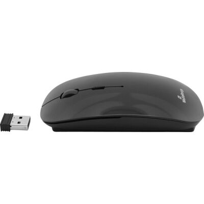 3-Tasten Funk-Maus, mit optischem Sensor, geräuscharm, bis zu 10m Sendereichweite, Plug & Play, schwarz-glänzend