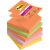 Haftnotiz Super Sticky Z-Note, 76 x 76 mm, 5 x 90 Blatt, 5 Block, Boost Collection: 2 Block vitalorange, je 1 Block limonengrün, tropicalpink, ultragelb