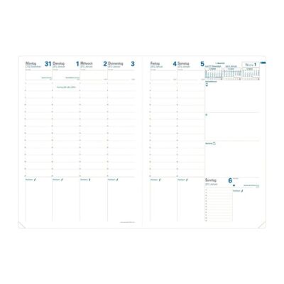Kalendereinlage Prenote, 1 Woche /2 Seiten mit Tagesnotizen, Spaltenansicht, 210 x 297 mm