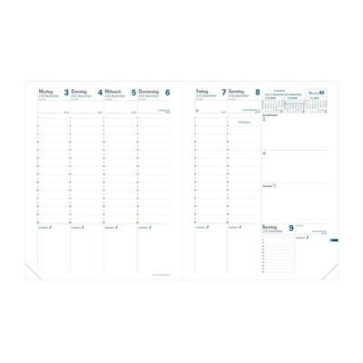 Kalendereinlage Trinote, 1 Woche /2 Seiten mit Tagesnotizen, Spaltenansicht, 180 x 240 mm