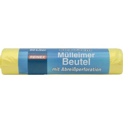 Mülleimer Beutel 60 Liter, 7 my, Beutelmaß: 630 x 730 mm, 1 Rolle = 20 Beutel