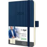 Wochenkalender Conceptum 2024, ca. DIN A6, midnight blue, Softcover, 2 Seiten / 1 Woche, 176 Seiten