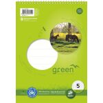 Green Spiralblock, Lin5, DIN A5, 40 Blatt, 70 g/qm, 5 mm,...