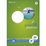 Green Schulheft Lin21, DIN A4, 16 Blatt, 90 g/qm, 9 mm,...