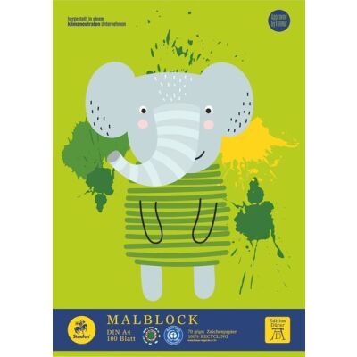 Green Malblock A4, 100 Blatt, 70 g/qm, 2 Motive