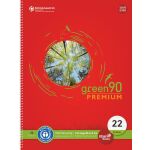 Green Collegeblock, Lin22, DIN A4, 80 Blatt, 90 g/qm, 5...