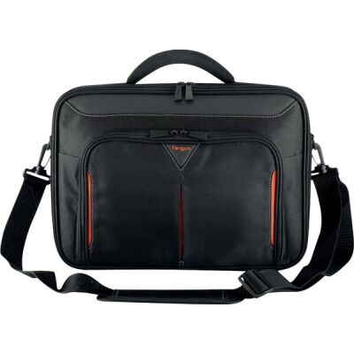 Laptoptasche Classic+ Clamshell 14", zusätzliche Innenhülle, gepolsterter, verstellbarer Griff, Front-Reißverschluss, schwarz