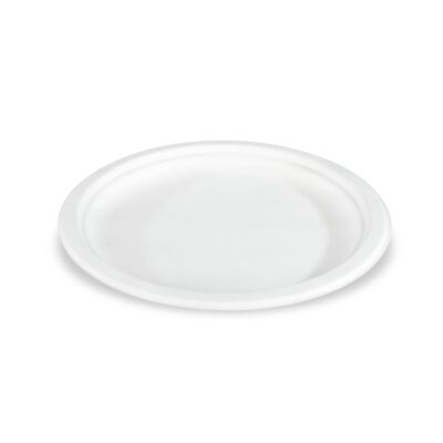 Sobsy Teller, rund, 23 cm, aus Zuckerrohr, DIN EN 13432, VE: 10x50 Stück