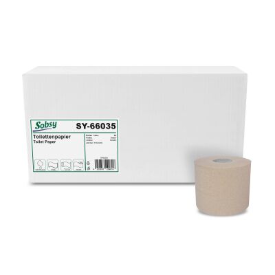 Sobsy Toilettenpapier, 2-lagig, 400 Blatt pro Rolle, Recycling braun, VE: 30 Rollen