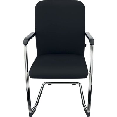 Besucherstuhl Classy, 2er Pack, Feischwingergestell, stapelbar: bis 6 Stück, schwarz/verchromt