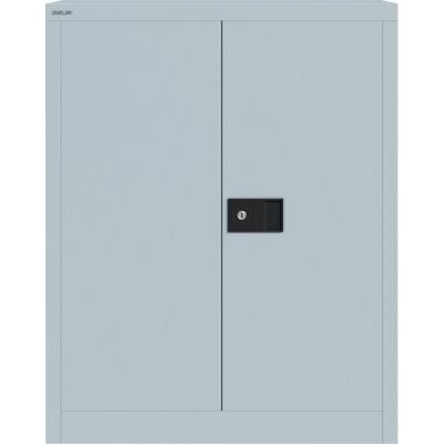 Flügeltürenschrank Universal, 1000 x 800 x 400 mm, 2 Ordnerhöhen, 1 Fachboden, abschließbar, lichtgrau