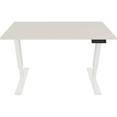 Tisch E-StarterTech, höhenverstellbar, Motor, (H x B x T) 725-1145 x 1600 x 800 mm, lichtgrau/verkehrsweiß