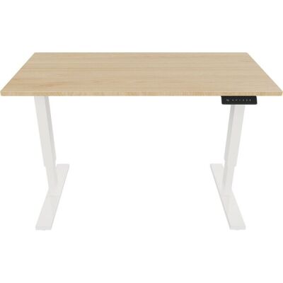 Tisch E-StarterTech, höhenverstellbar, Motor, (H x B x T) 725-1145 x 1600 x 800 mm, eiche/verkehrsweiß