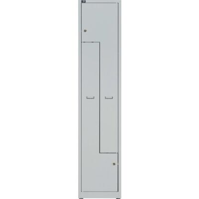 Z-Garderobenschrank Light, 2 Abteile, (H x B x L) 1850 x 400 x 500 mm, lichtgrau