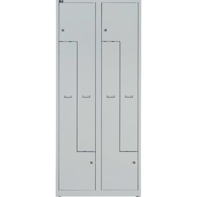 Z-Garderobenschrank Light, 4 Abteile (H x B x L) 1850 x 800 x 500 mm, lichtgrau