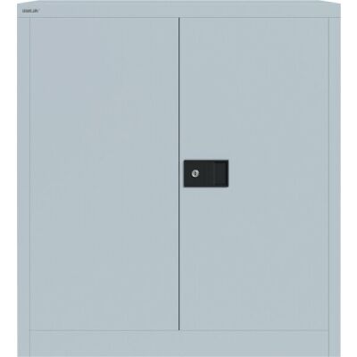 Flügeltürenschrank Universal, 1000 x 914 x 500 mm, 2 Ordnerhöhen, 1 Fachboden, abschließbar, lichtgrau