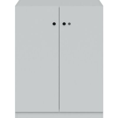 Flügeltürenschrank Pren, 1080 x 800 x 500 mm, 2,5 Ordnerhöhen, 2 Fachböden, weiß