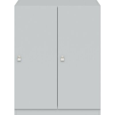 Garderobenschrank Pren, 2 Abteile, je 1 Fach, Tür abschließbar, aus Holz, 1018 x 800 x 500 mm, weiß