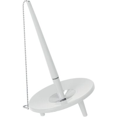 Deskset EPOCA, Ständer mit 45 cm Kette, Gummifüße, weiß
