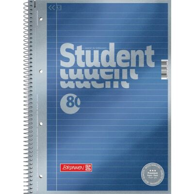 Collegeblock Premium Student, liniert 90g/qm, 80 Blatt, DIN A4, blau