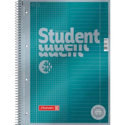 Collegeblock Premium Student Duo, liniert und kariert, 90g/qm, 80 Blatt, DIN A4, petrol