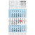 3-Monats-Wandkalender, 3 Monate/1 Seite, 30 x 55,5 cm, 5-sprachig, Datumschieber rot, Druck: schwarz/rot, blau