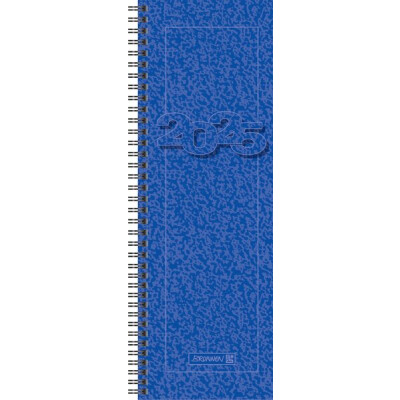 Vormerkkalender 783, 10,8 x 29,7 cm, 1 Woche/2 Seiten, 128 Seiten, Wire-O-Bindung, mit Zinstagen, blau