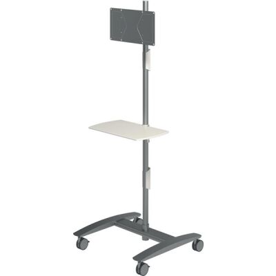 Workstation Viewmate Fußboden 712, Lenkrollen, 636 x 600 x 1.665 mm, silber