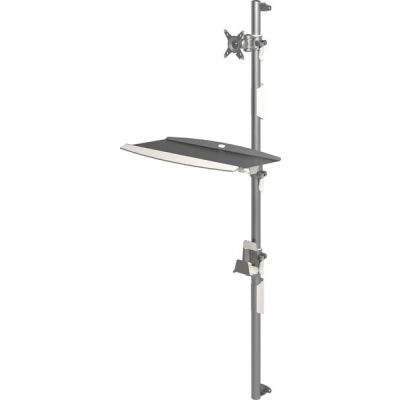 Workstation Viewmate Wand 732, Wandbefestigung, silber