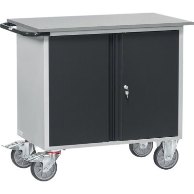 Werkstattwagen 2456, 1 zweitüriger Schrank, Stahlblech, anthrazitgrau