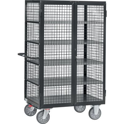 Kastenwagen 5392, Gitterwände, 750 kg, Totalstopp, Doppelflügeltür, anthrazit