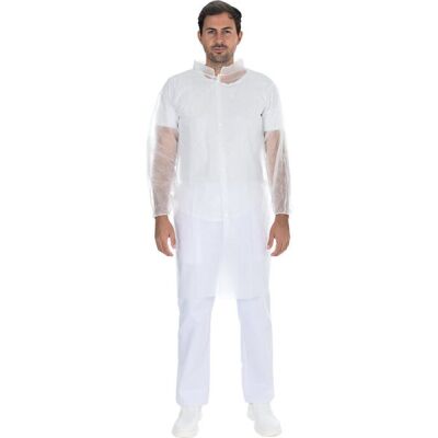 Besucherkittel Light, Druckknöpfe, PP, Gr. XXL, weiß, 100 Stück