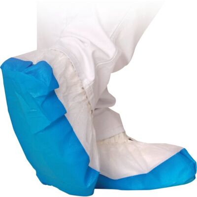 Überschuhe PP/CPE, Eineitsgröße, weiß-blau, 50 Stück