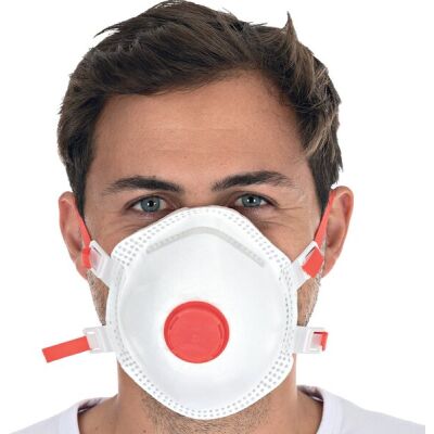 Atemschutzmasken FFP3 NR mit Ventil, Vlies, weiß, Universalgröße, 10 Stück