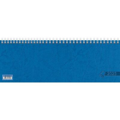 Querkalender, 1 Woche/2 Seiten, 29,7 x 10,5 cm, 112 Seiten, von 8 - 18 Uhr, Wire-O-Bindung, Ferientermine DE, AU, blau