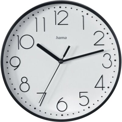 Wanduhr Salina, Ø 22 cm, analoge Zeitanzeige, geräuscharmes Uhrwerk ohne Ticken, schwarz