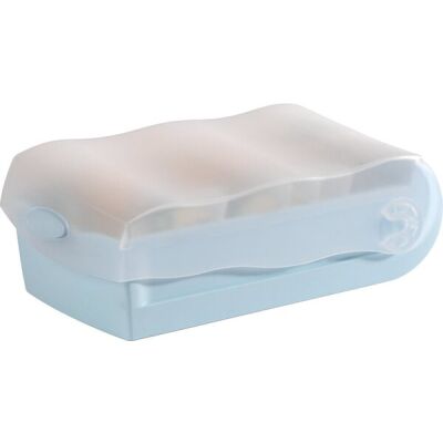 Karteibox Croco, Lernkartei, DIN A8 quer, für 500 Karten, transluzent pastellblau, 97 x 191 x 67 mm