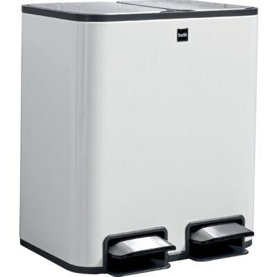 Tret-Abfallbehälter the classy, 2 x 12 Liter, Aktivkohlefilter, ABS/Edelstahl, weiß