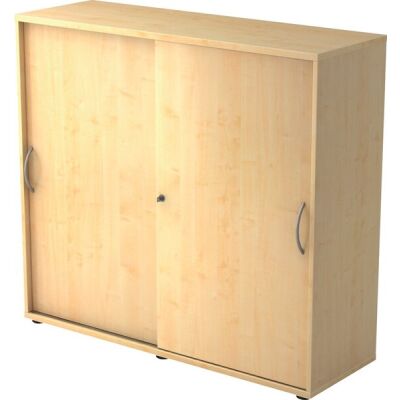 Schiebetürenschrank 1753, (H x B x T) 1200 x 1110 x 400 mm, 3 Ordnerhöhen, abschließbar, ahorn/ahorn