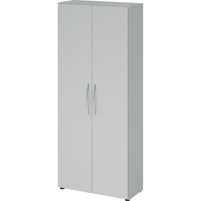 Flügeltürenschrank 4100, 1880 x 800 x 346 mm, 5 Ordnerhöhen, 4 Fachböden, grau/grau